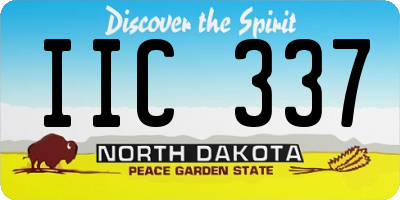 ND license plate IIC337