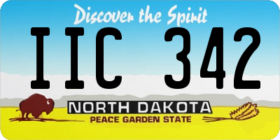 ND license plate IIC342