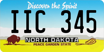 ND license plate IIC345