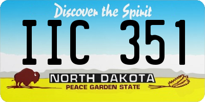 ND license plate IIC351