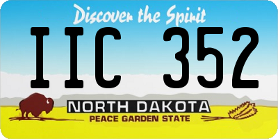 ND license plate IIC352