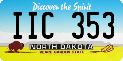 ND license plate IIC353