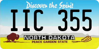 ND license plate IIC355