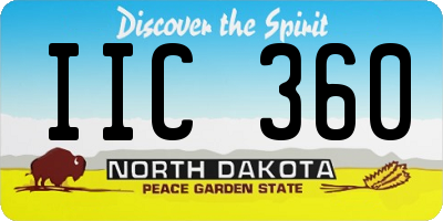 ND license plate IIC360