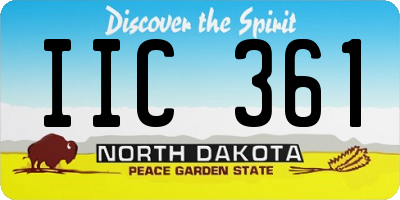 ND license plate IIC361