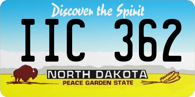 ND license plate IIC362