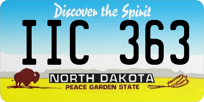 ND license plate IIC363