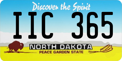 ND license plate IIC365