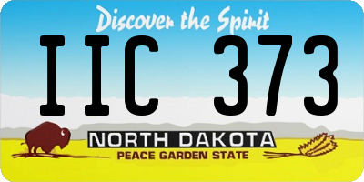 ND license plate IIC373