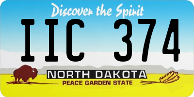 ND license plate IIC374