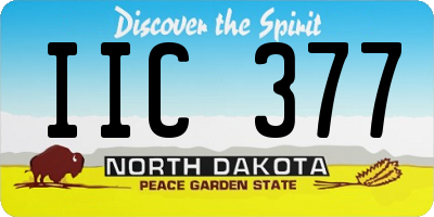 ND license plate IIC377