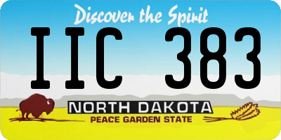 ND license plate IIC383