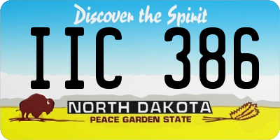 ND license plate IIC386