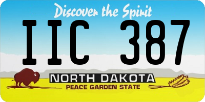 ND license plate IIC387