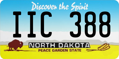 ND license plate IIC388