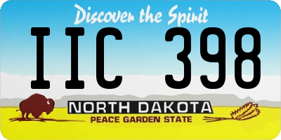 ND license plate IIC398
