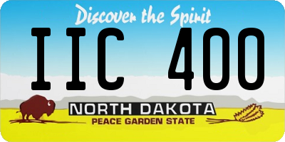 ND license plate IIC400