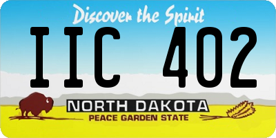ND license plate IIC402