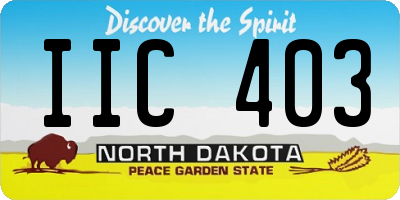 ND license plate IIC403