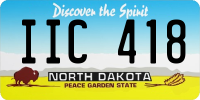 ND license plate IIC418
