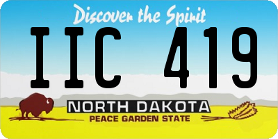 ND license plate IIC419
