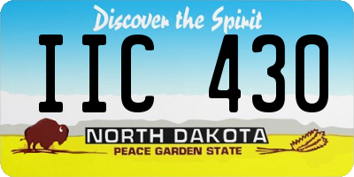 ND license plate IIC430