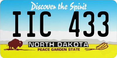 ND license plate IIC433