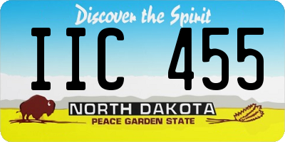 ND license plate IIC455