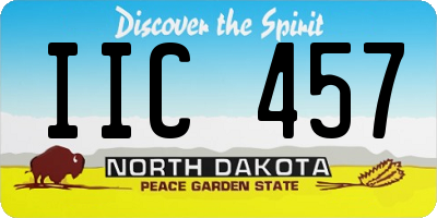 ND license plate IIC457