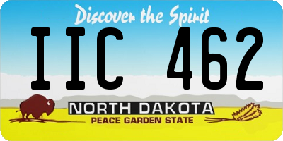 ND license plate IIC462