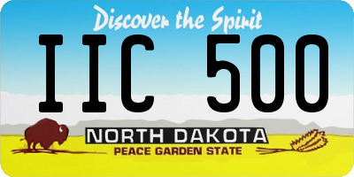 ND license plate IIC500