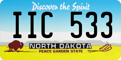 ND license plate IIC533