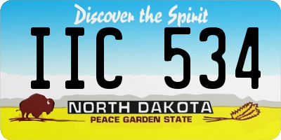 ND license plate IIC534