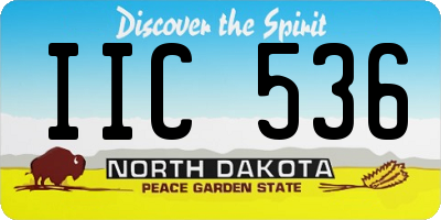 ND license plate IIC536