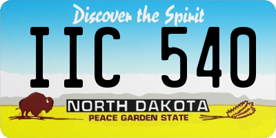 ND license plate IIC540