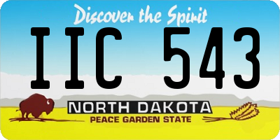 ND license plate IIC543