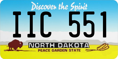 ND license plate IIC551