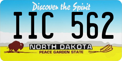 ND license plate IIC562