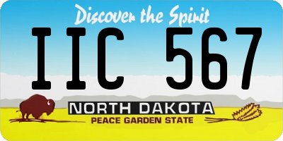 ND license plate IIC567