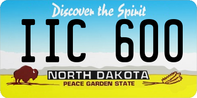 ND license plate IIC600