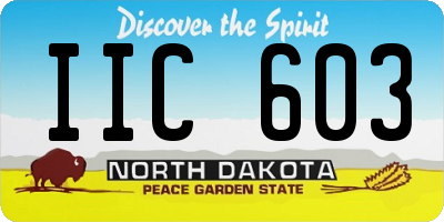 ND license plate IIC603
