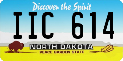 ND license plate IIC614