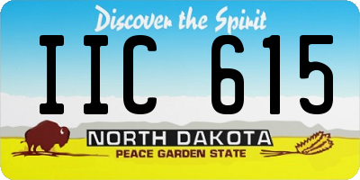 ND license plate IIC615