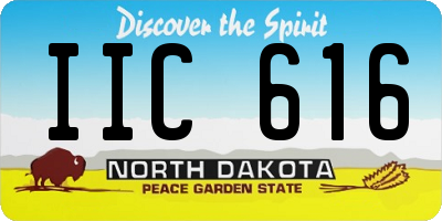 ND license plate IIC616