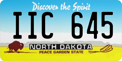 ND license plate IIC645