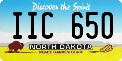 ND license plate IIC650
