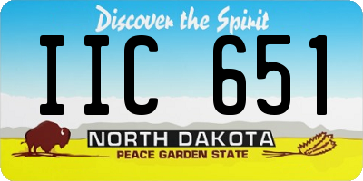 ND license plate IIC651