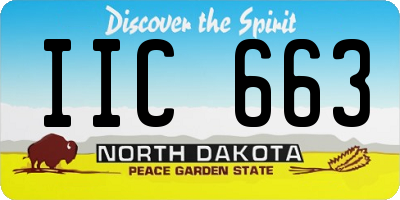 ND license plate IIC663