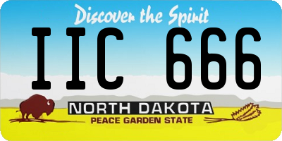 ND license plate IIC666