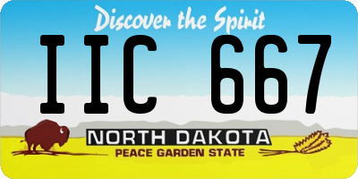 ND license plate IIC667